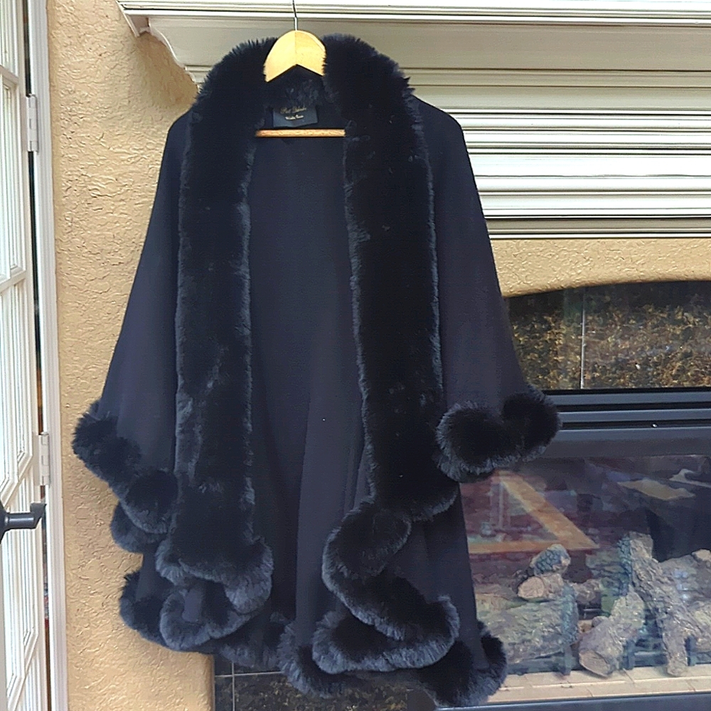 Faux fur wrap/coat